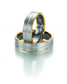 Trauringe Weiss-Gelbgold von Fischer 05 07119/060